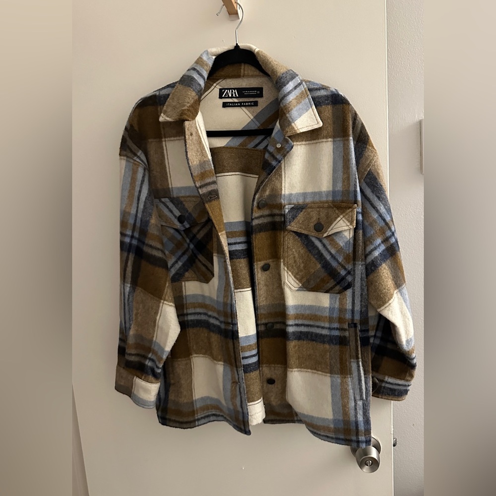 Zara Woman Plaid Shirt Jacket